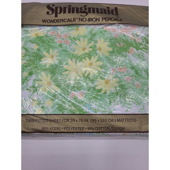 Vintage Springmaid Twin Fitted Sheet Michelle New in Package Old Stock - Picture 2 of 7